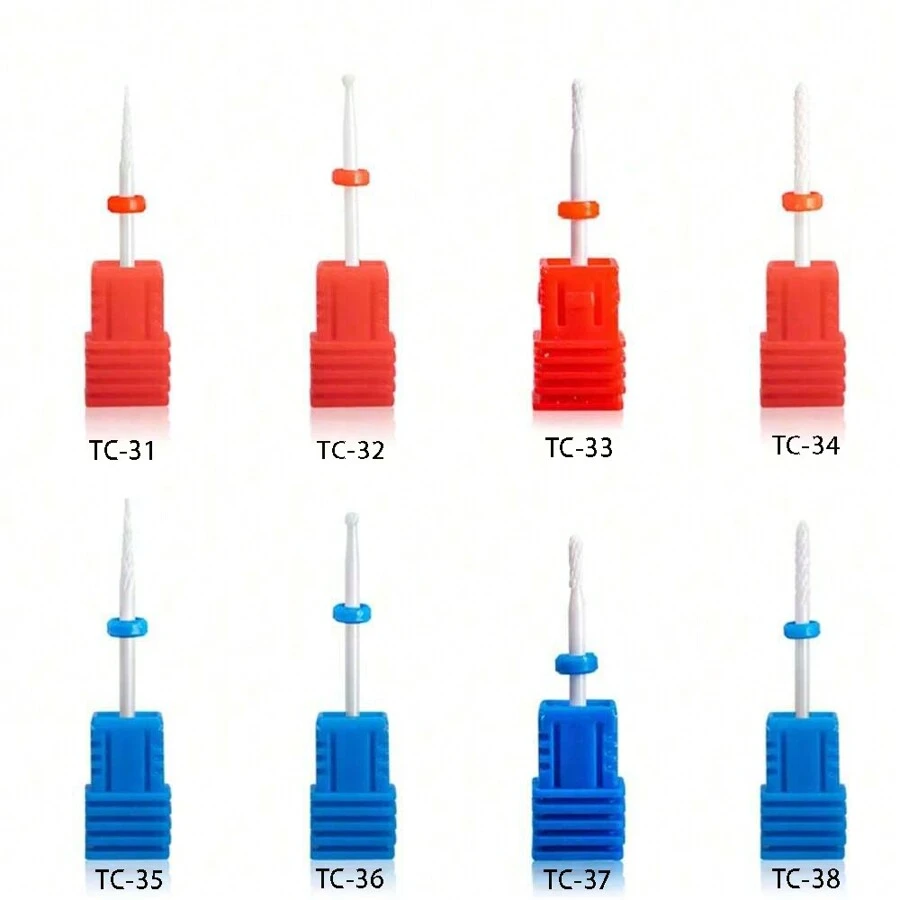 1 o 4 pezzi/set di teste di levigatura in ceramica per arte di unghie, strumenti per rimuovere le cuticole esfolianti, bastoncini per la cura delle unghie pre-trattamento, attrezzatura per manicure non dannosa, con custodia protettiva - Multicolore - Visualizzare 1