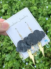 Acryl Laser geschnittene Ohrhänger mit schwarzer Wolke, Blitz und Regentropfen, modischer Schmuck für Frauen