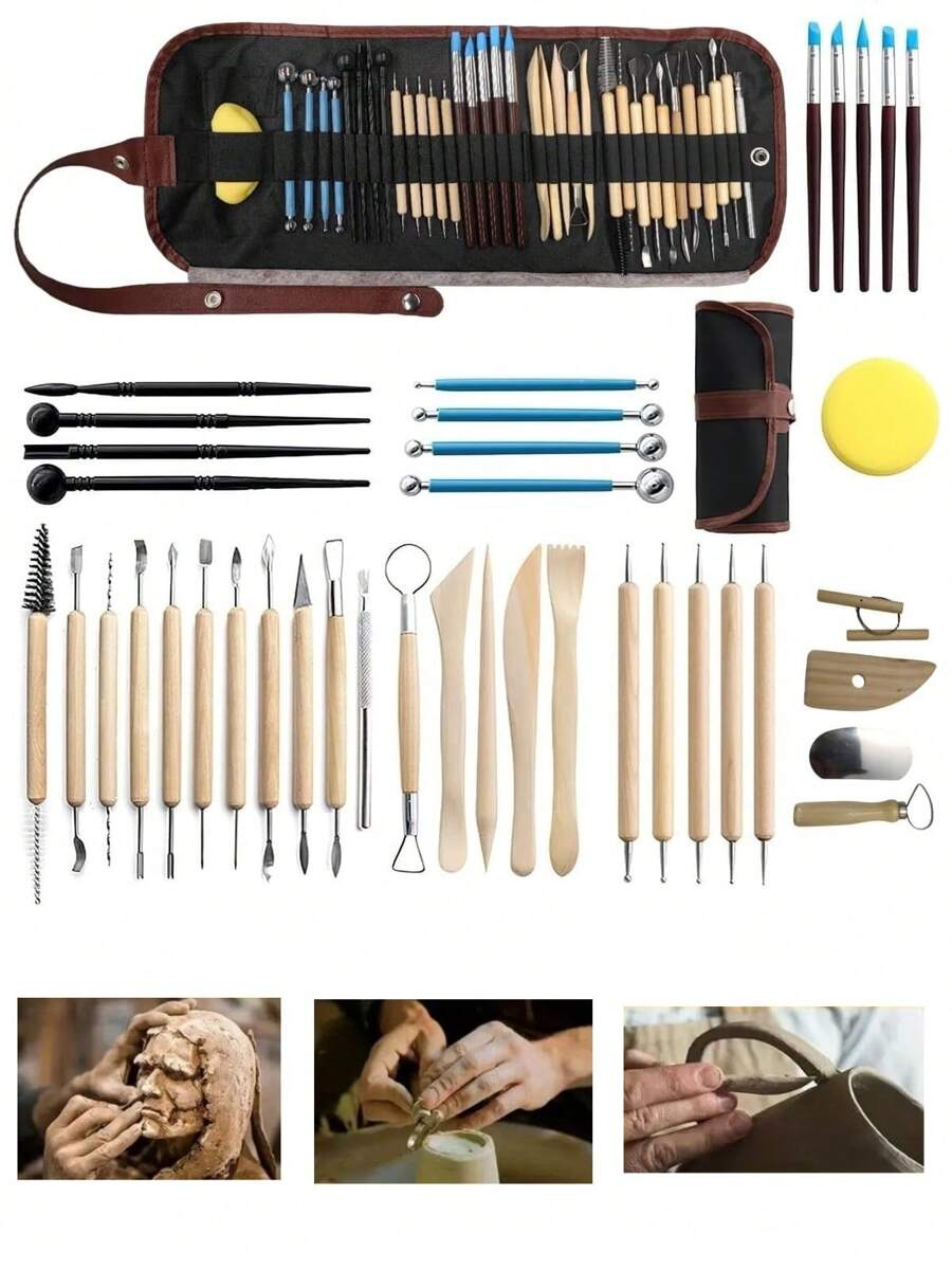 40 Pcs Ceramic Tool Kit Mold Clay Decorate Modeling Vmingo - Multicolor - View 1