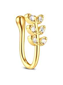 CIZME 1PC Fake Nose Ring CZ African Nose Cuffs Gold Faux Septum Nose Rings Clip On Nose Jewelry For Woman Non Pierced Jewelry, Multi-Style Fake Nose Rings For Women African Nose Cuff Non Piercing Nice Gift For Her On Birthday/Valentine's Day/Christmas, Fake Septun Fake Nose Ring