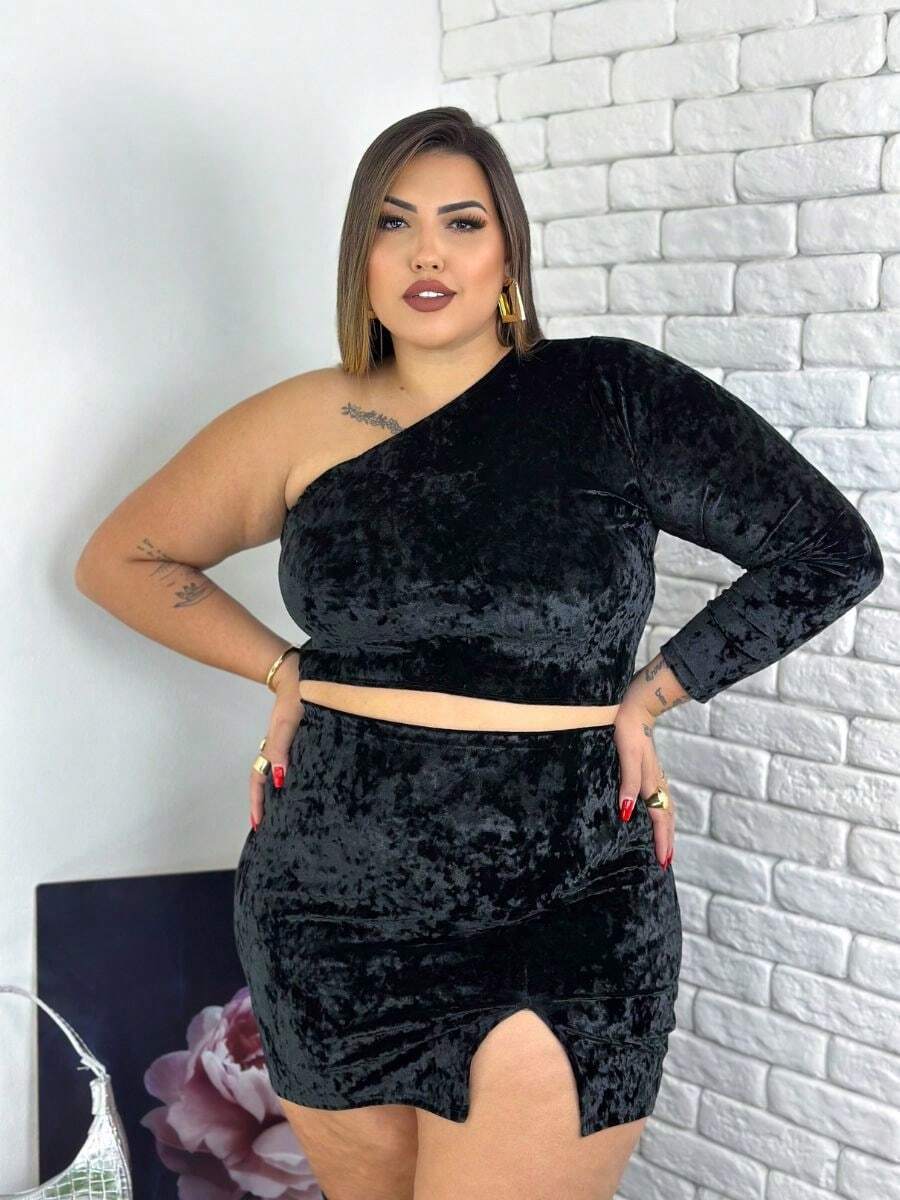 Plus Size Co-Ords - màu đen - Xem 1