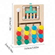 1pc Children's Wooden Ball Game In Two Sizes, From Simple To Difficult, With A Gradual Cycle To Enhance The Baby's Brain And Thinking Activity. It Is And With Water Paint Coloring, Suitable As A Birthday Gift For Babies. - Multicolor - View 3