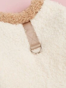 1 Áo Trùm Lông Cừu Cho Thú Cưng, Mùa Thu Đông Dày Ấm Áp, Quần Áo Khối Màu Thời Trang, Mềm Mại & Thoải Mái - màu nâu - Xem 5