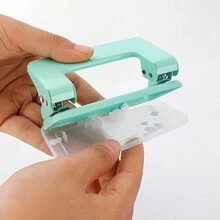 Perfurador De Papel Com Furo Duplo Metal Tons Pastéis