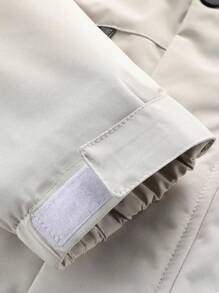 [Estilo primavera/verano] Chaqueta casual con cremallera de moda para hombres, estilo deportivo, colores sólidos - burdeos, verde, gris, diseño eslogan, gran regalo de novio, tops ligeros de primavera otoño para hombres, capucha desmontable, cortavientos, cortavientos, multibolsillo, chaqueta abrigo con estampado de letras para hombres, otoño/invierno - Blanco - Ver 9