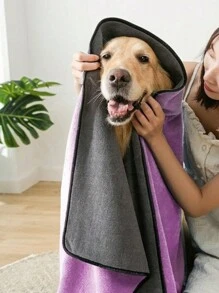 1pc Random Pet Bathing Towel, Pet Coral Fleece Bathing Towel, Super Absorbent Microfiber Bath Towel, Suitable For Cats, Dogs, Small Pets Bathing