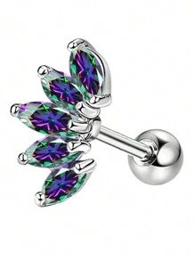 1 Máy Tính Hầu Tước Zirconia Hình Hoa Inox Sụn Bông Tai Nữ Bông Tai Cắm Khuyên Cơ Thể Gợi Cảm Trang Sức Xoắn Phụ Kiện - Như thể hiện trong hình ảnh - Xem 10