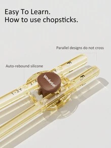 1pc Children Training Chopsticks, Tableware Household Practice Chopsticks For Baby, Toddler Beginners - Brown - View 8