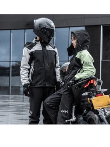 1 款雨衣雨裤套装男士防雨防水雨衣摩托车电动自行车成人骑行雨衣 - 彩色 - 查看 3