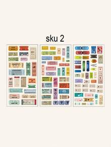 3pcs Simple And Elegant Pattern Scrapbook Stickers, Flowers, Feathers, Green Plants, Art Supplies And Other Delicate Life Scene Pattern Sticker Packs, DIY Magazines, Garbage Diary Supplies, Learning Stationery And Gift Cover Decorative Stickers - Multicolor - View 11