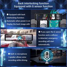 Dashcam 3 Lens GPS  Night Vision 12 Inches 24h Rearview Mirror Video Recorder 1080P Rear Camera Black Box Car DVR 3 In 1 Cameras For Auto Dash Cam - A47 With 15M Rear View Camera, GPS and BL - View 5