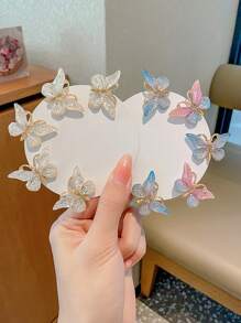 5 件异想天开的波西米亚风蝴蝶发夹，适合女孩 - 闪亮的合金发饰，设计可爱 - 非常适合小公主配饰头发、发饰、发饰、配饰、女士发饰、秋季、旅行、美发工具、女士配饰、发饰、秋季、头发、发饰、配饰、女士发饰、旅行、发饰、女士配饰、发饰、女士发饰、美发工具、发饰、东西、美容配饰 - 彩色 - 查看 3