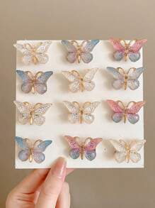 5 件异想天开的波西米亚风蝴蝶发夹，适合女孩 - 闪亮的合金发饰，设计可爱 - 非常适合小公主配饰头发、发饰、发饰、配饰、女士发饰、秋季、旅行、美发工具、女士配饰、发饰、秋季、头发、发饰、配饰、女士发饰、旅行、发饰、女士配饰、发饰、女士发饰、美发工具、发饰、东西、美容配饰 - 彩色 - 查看 1