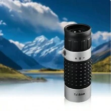 Telescopio telémetro 7x18 Medidor de distancia Monocular de golf Rango de bolsillo Instrumento óptico Caza al aire libre Senderismo - Plateado - Ver 1