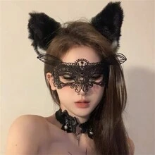 1 Mặt nạ mắt ren sang trọng - Vải mềm, Thiết kế hóa trang, Vũ hội, Tiệc tùng, Cosplay, Mardi Gras, Phụ kiện trang phục - Màu đen, Mặc thoải mái - màu đen - Xem 5