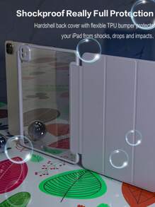 Mirror 1pc Grey Purple Tri-Fold Silicone Foldable IPad Case, Shell Slim Stand Shockproof Anti Fall Pen Holder Anti-Fall Tablet Cover Compatible With Apple IPad Mini 4/5/6, 9.7/10.2/10.5 Inches, Air 4/5/6, 10th Gen, 10.9 Inches, Pro 11 Inches, Air 11(M2) , Air 13 And Pro 11(M4) Models. Clear Back Cover With High Transparency For DIY Personalization.