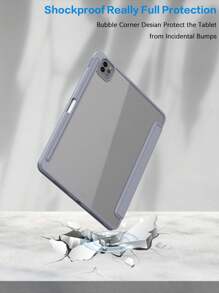 Mirror 1pc Grey Purple Tri-Fold Silicone Foldable IPad Case, Shell Slim Stand Shockproof Anti Fall Pen Holder Anti-Fall Tablet Cover Compatible With Apple IPad Mini 4/5/6, 9.7/10.2/10.5 Inches, Air 4/5/6, 10th Gen, 10.9 Inches, Pro 11 Inches, Air 11(M2) , Air 13 And Pro 11(M4) Models. Clear Back Cover With High Transparency For DIY Personalization.