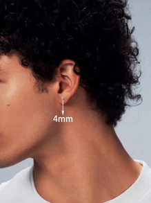 1 paire de clous d'oreille en acier inoxydable avec zircone cubique pour hommes, boucles d'oreilles de personnalité hip-hop, qualité haut de gamme, design simple et polyvalent, bijoux d'oreille non éblouissants pour un port quotidien