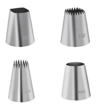 4 Piezas/set Juego De Boquillas Para Tuberías Grandes F02 F06 9ft R22 Con Forma Cuadrada/redonda Para Decorar Pasteles Con Crema, Accesorios De Cocina Para Hornear Y Bandejas De Horno - Albaricoque - Ver 7