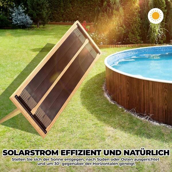 Calefacción de piscina con colector solar de 300x75 cm, calefacción solar, piscina de 2,1㎡ con contenido de agua de hasta 12000 L, estera calefactora solar, resistente a los rayos UV, ampliable