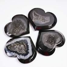 1 trái tim tinh thể pha lê Carnelian tự nhiên--Mã não đỏ-Mã não xanh--Trái tim tinh thạch mã não đen-Trang trí nhà thiền, sự lựa chọn lý tưởng cho quà tặng, đá cân bằng Reiki - Nhiều màu - Xem 3