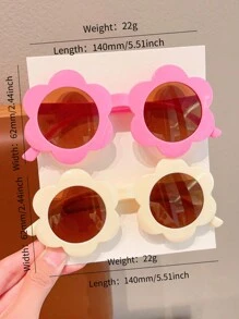 1/2/3/4/6副可爱向日葵时尚儿童太阳镜，仅含展示卡，不含运费 - 彩色 - 查看 4