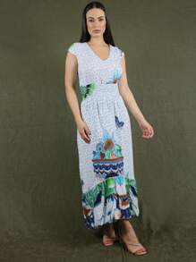 Women Long Dresses - Màu xanh nhạt - Xem 1