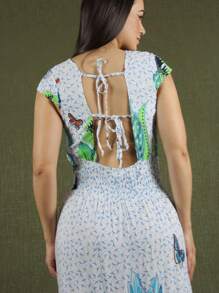 Women Long Dresses - Màu xanh nhạt - Xem 3