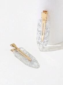 DIYPLUS 2pcs/4pcs Set Glittery Gold Bridal Hair Clips, Perfect Engagement/Wedding Gift, Includes Card Paper (Gold Color) Claw Clips Hair Claws Hair Barrettes