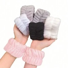 2 piezas Toallas de muñeca para mujeres para lavarse la cara, banda de toalla de spa de microfibra para la muñeca, bandas de lavado de cara absorbentes para prevenir que el agua se derrame por los brazos para niñas