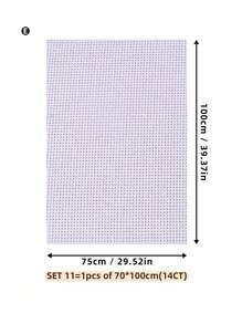 4pcs White DIY Cross Stitch Fabric, Thick Material With Even Threads, For Making Flat Finished Products. Available In 11CT And 14CT, With 6 Cutting Size Options.