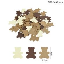 100Pcs/Pack Teddy Bear Paper Confetti For Gender Reveal Decoration Bear Theme Birthday Party Decoration Supplies Table Scatter,Christmas