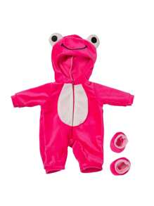 18 英寸重生娃娃衣服套装，可爱卡通青蛙装，适合 43 厘米娃娃（不含娃娃） - 紅色 - 查看 5