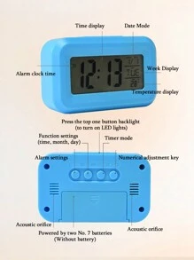 Multifunctional Smart Electronic Clock, Desk Clock With Backlight, Temperature, Calendar, Week, Timer For Kitchen, Dorm, Bedroom, Bedside,Home Decor ,Room Decor Gifts Birthday Graduation Digital Clock Alarm Clock Bedroom Decor Dormitory Decor Back To School School Decor School Surprise