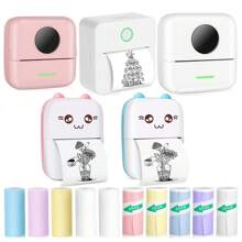 10Rolls Printer Paper,57x25mm,Thermal Paper Rolls,5 No-Sticky 5 Adhesive Sticker, Compatible With Mini Pocket Portable Thermal Printer For Pictures/Retro-Style Photos/Receipts/Notes/Lists/Label/ Memo/QR Codes - 10Rolls Printing Paper - View 1