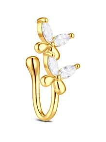 CIZME 1PC Fake Nose Ring CZ African Nose Cuffs Gold Faux Septum Nose Rings Clip On Nose Jewelry For Woman Non Pierced Jewelry, Multi-Style Fake Nose Rings For Women African Nose Cuff Non Piercing Nice Gift For Her On Birthday/Valentine's Day/Christmas, Fake Septun Fake Nose Ring