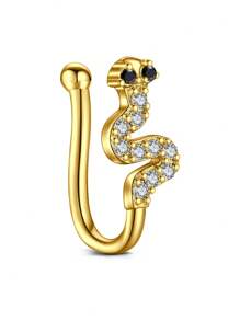 CIZME 1PC Fake Nose Ring CZ African Nose Cuffs Gold Faux Septum Nose Rings Clip On Nose Jewelry For Woman Non Pierced Jewelry, Multi-Style Fake Nose Rings For Women African Nose Cuff Non Piercing Nice Gift For Her On Birthday/Valentine's Day/Christmas, Fake Septun Fake Nose Ring