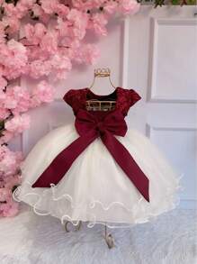 Young Girls Dresses - Maroon - View 3