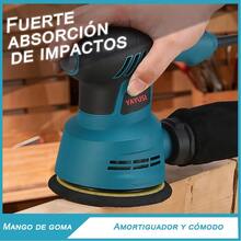 Lijadora Orbital, Lijadora de Madera, 5 Pulgadas, Transmisión de 6 Velocidades. Pulidora Orbital, Con Bolsa para El Polvo y 10 Piezas de Papel de Lija. Para Trabajar la Madera, Lijar, Pulir - Azul - Ver 6