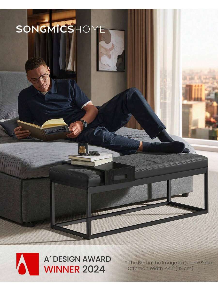 SONGMICS LUIZ Collection - Ottoman Bench, End Of Bed Bench, Reversible ...