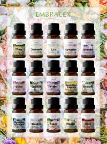 EMBRACEX. 21种花香精油，茉莉花香精油，芳香疗法精油，最佳女士车载香薰精油，怡人香气，送给女性、母亲、姐妹的趣味礼物，母亲节礼物 - 10毫升车载空气清新剂