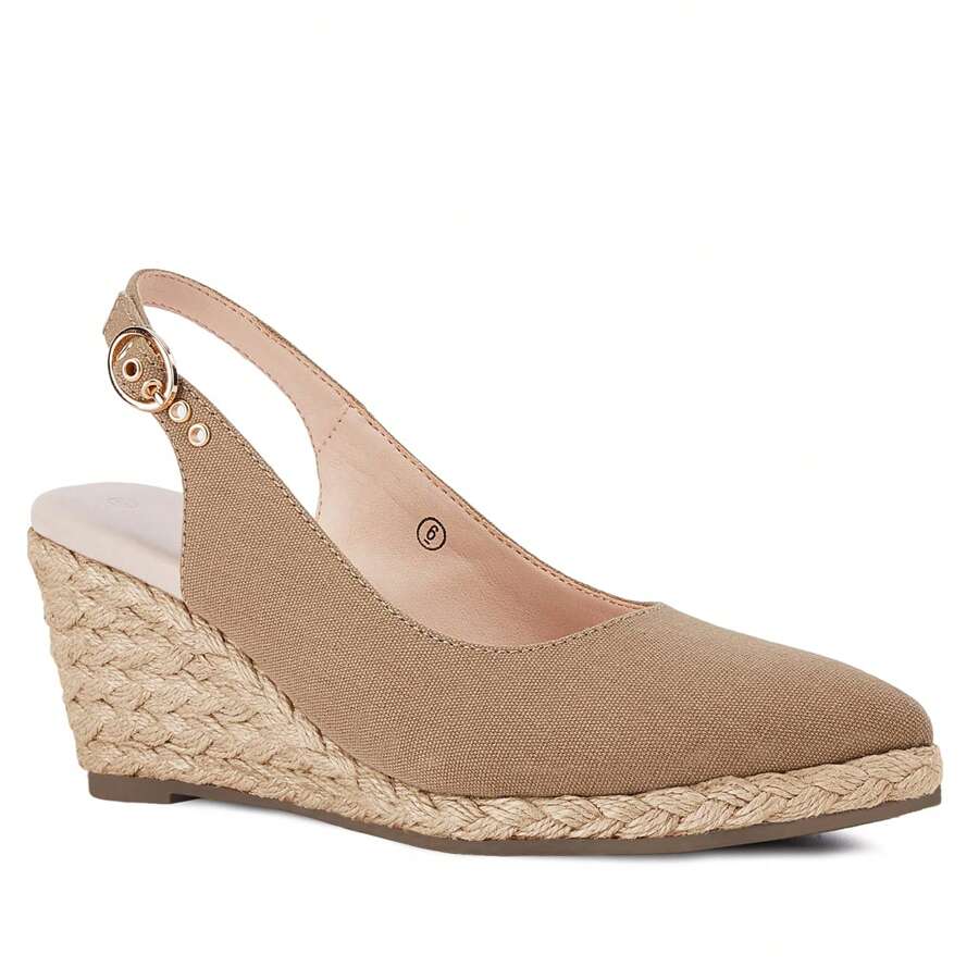 Womens Wedge Sandals Espadrilles Closed Toe Slingback Buckle Strap Comfortable Casual Summer Platforms Christmas Gift & New Year Gift - 棕色 - 查看 1
