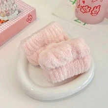 2 piezas Toallas de muñeca para mujeres para lavarse la cara, banda de toalla de spa de microfibra para la muñeca, bandas de lavado de cara absorbentes para prevenir que el agua se derrame por los brazos para niñas