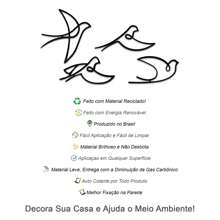 Kit With 4 Hollow Birds Decorative Self-Adhesive Black PET Frame For Living Room Bedroom Office Shop Bathroom - 黑色 - 查看 5