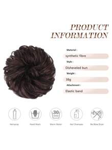 1 Stück hoher Dutt, unordentlicher Dutt für Frauen und Mädchen, synthetische 6-Zoll wellig-lockige Pferdeschwanz Zopf für erweiterte Frauen und Mädchen