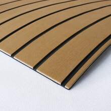 YUNRUX 240 x 60 x 0,6 cm Alfombrilla autoadhesiva para suelo de yate, cubierta para barco, marrón con costura negra, alfombrilla para suelo de yate para autocaravana, fácil de limpiar e instalar