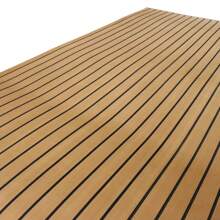 YUNRUX 240 x 60 x 0,6 cm Alfombrilla autoadhesiva para suelo de yate, cubierta para barco, marrón con costura negra, alfombrilla para suelo de yate para autocaravana, fácil de limpiar e instalar