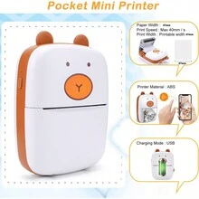 Inkless Sticker Thermal Printer With 6Rolls Color Paper And 1Rolls Paper Inside Ther Printer,Mini Portable Kit-Print Pictures From Your Phone-Label Maker-Small Printer-Wireless Printer No Ink Needed-Pocket Printer A8A Cute Style - Printer With 6Rolls Paper - View 5