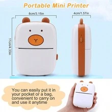 Inkless Sticker Thermal Printer With 6Rolls Color Paper And 1Rolls Paper Inside Ther Printer,Mini Portable Kit-Print Pictures From Your Phone-Label Maker-Small Printer-Wireless Printer No Ink Needed-Pocket Printer A8A Cute Style - Printer With 6Rolls Paper - View 3