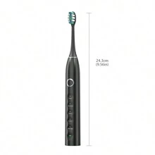 Electric Toothbrush With 8 Replaceable Brush Heads For Adults, Usb Rechargeable, 5 Modes, With Bathroom Wall Mounted Toothbrush Holder &Travel Toothbrush Head Cover For Teeth Whitening And Oral Health - 黑色 - 查看 8